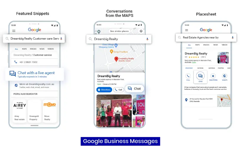 Realbot Premier Agent Google Business Messages integration
